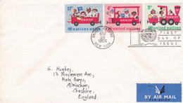 United Nations - New York Office 1966 Unicef Set On FDC Airmail To England - Briefe U. Dokumente