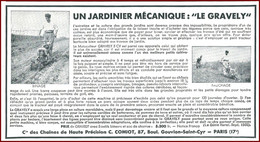 Le Gravely: Un Jardinier Mécanique. Matériel Agricole. 1935. - Advertising