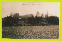 11 PEXIORA Vers BRAM Reproduction D'une Carte Postale Les Moulins Et Le Clocher - Bram