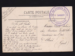 Cachet Du 124eme Regiment D'infanterie Territoriale Sur Carte Postale De Menton (Alpes Maritimes) - WW I