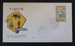 Timor Oriental Portugal FDC Art Indigène 1961 Indigenous Art FDC - Osttimor