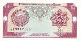 BILLETE DE UZBEKISTAN DE 3 SUM DEL AÑO 1994 SIN CIRCULAR (UNC)   (BANKNOTE) - Uzbekistan