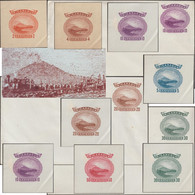 Nicaragua 1900. 7 Essais D'affranchissements D'entiers Postaux. Volcan Momotombo, De Type Stratovolcan, 1297 Mètres - Volcanes