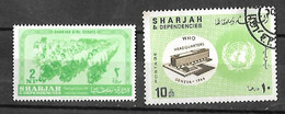 SHARJAH AND DEPENDENCIES 1964 2np SG70 Sharjah Girl Scouts A2.Sharjah 1966 United Nations UNICEF WHO Used Stamps. - Sharjah