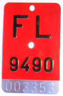 Velonummer Liechtenstein FL 9490 = Vaduz - Number Plates