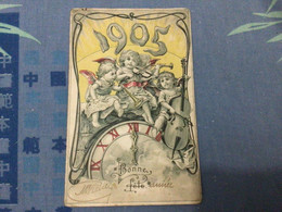 Année Date Millesime 1905, 3 Anges Musicien Sur Horloge - New Year
