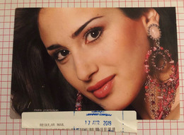 Postcard Sent From China To Lebanon 2019 Joelle Behlok Miss Lebanon She Finished In The Top 10 In Miss World 1997 - Lebanon