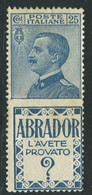 REGNO 1924 PUBBLICITARIO 25 C. ABRADOR ** MNH - Reclame