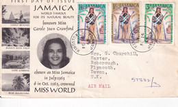 JAMAICA 1964 MISS WORLD FDC COVER TO UK. - United Arab Emirates (General)