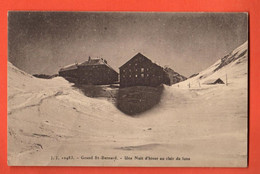 ZRI-35 Vue Originale De Grand-St-Bernard  Nuit D'hiver Au Clair De Lune Jullien 10483  Circulé 1925 - VS Valais