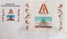 LEBANON -1968 -  COVER OF INTERNATIONAL SKI CONGRESS, BEIRUT MINATURE SHEET , SG # MS1008a. - Lebanon