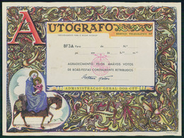 [IP # 02176 ] INTEIRO POSTAL STATIONERY - CTT Servico Telegrafico BF Autografo BOAS FESTAS - Storia Postale