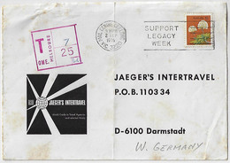 Australia 1976 Cover From Geelong To Darmstad Germany Cancel Postage Due Taxe Postmark Melboure Melbourne Stamp Flower - Portomarken