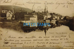 190749 SWITZERLAND TRAVERS STREET OF MOULINS CIRCULATED ARGENTINA POSTAL POSTCARD - Unclassified