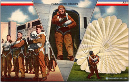 Military Parachute Troops Multi View Curteich - Characters