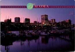 Washington Tacoma Sunset Over Syline And Thea Foss Waterway 1997 - Tacoma