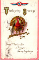 Thanksgiving Greetings With Turkey 1919 - Giorno Del Ringraziamento