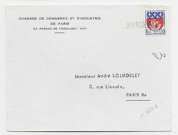 FRANCE BLASON 30C PARIS ANNULATION GRIFFE PARIS VIII LETTRE ENTETE CHAMBER DE COMMERCE DE PARIS GREVE 1968 - Marche Da Bollo