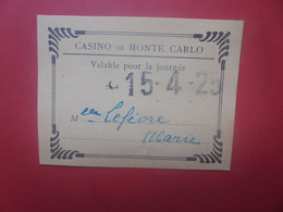 MONACO "Casino De Monté-Carlo" 1925  (L.7) - Monaco