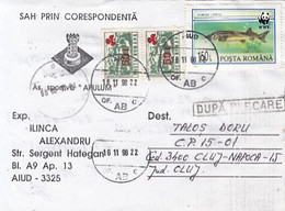 CORRESPONDENCE CHEES SPECIAL POSTCARD, FISH, CHALET OVERPRINT STAMPS, 1998, ROMANIA - Lettres & Documents