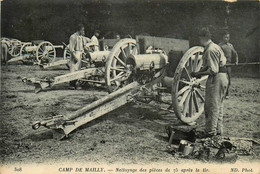 Camp De Mailly * Nettoyage Des Pièces De 75 Après Le Tir * Canons Armement Militaria - Mailly-le-Camp