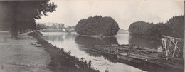 CPA - Panoramique - Carte Lettre - 92 - ASNIERES - Ile Des Ravageurs - Bateaux - Bords De Seine - Pont - 28x11cm - Asnieres Sur Seine