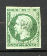 050822// Timbre EMPIRE N° 12   Vert Foncé TTB - 1853-1860 Napoléon III