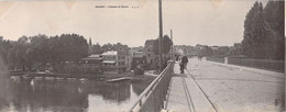 CPA - Panoramique - Carte Lettre - 78 - CHATOU - L'entrée De CHATOU - Pont - Bateau - 28x11cm - Chatou