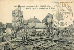 Chauny * Pont Du Canal Sauté Et Recréé En Passerelle Par Le Génie * Cachet Militaire Commission Régulatrice Automobile - Chauny