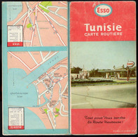 Carte Routière ESSO - Tunisie, En Vente Dans Les Stations ESSO - Roadmaps