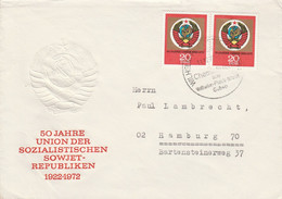 ALLEMAGNE RDA DDR LETTRE DE WILHELM PIECKA STADT GUBEN POUR HAMBOURG 1972 - Cartas