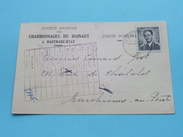 Charbonnages Du HAINAUT > HAUTRAGE-Etat > Carte Lettre ( Leonard > Marchienne-au-Pont ) Anno 1958 ( Voir Photo ) ! - Saint-Ghislain