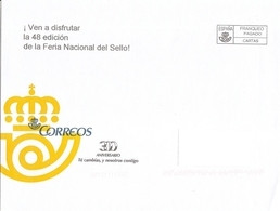 2016-SOBRE PREFRANQUEADO DEL SERVICIO FILATÉLICO-FERIA NAC. DEL SELLO 300 ANIV. DE CORREOS -25x19 Cm-USADO- - 1931-....