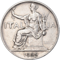 Monnaie, Italie, Vittorio Emanuele III, Lira, 1922, Rome, TB, Nickel, KM:62 - 1 Lira