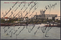 F-EX31161 PARAGUAY 1910 POSTCARD ASUNSION PORT & GOVERNMENT PALACE. - Paraguay