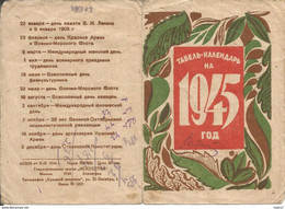 Russia USSR 1945 Red Army Advertising Propaganda Pocket Calendar Revolutional Holidays Calendario WWII - Small : 1941-60