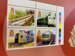 Philippines Stamp MNH Train Locomotive Block - Philippines