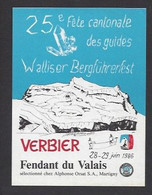 Etiquette De Vin Fendant  -  25 éme Fête Cantonale Des Guides Walliser Bergführerfest 29/29/06/86 à Verbier (Suisse) - Sonstige & Ohne Zuordnung