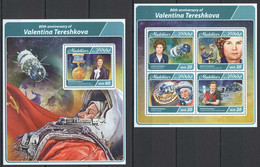 FD0353 2017 MALDIVES VALENTINA TERESHKOVA SPACE #6868-1+BL1039 MNH - Otros & Sin Clasificación