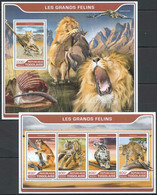 FD0565 2017 TOGO LIONS TIGERS WILD BIG CATS FAUNA #8059-2+BL1423 MNH - Andere & Zonder Classificatie