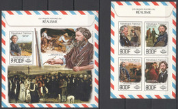 FD0623 2017 TOGO ART REALISM REPIN COROT COURBET MILLET #8462-65+BL1494 MNH - Unclassified