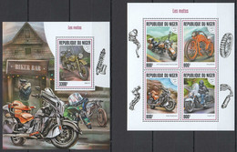 FD0995 2017 NIGER MOTOS MOTORCYCLES BIKER BAR TRANSPORT #5182-85+BL739 MNH - Motos