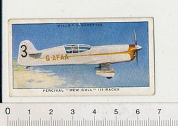 Percival Mew Gull III Racer Avion Plane Aviation 88/7 - Wills