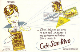 VIEUX PAPIERS BUVARD CAFE SAN RIVO PHILATELIE TIMBRES ENFANT - Coffee & Tea