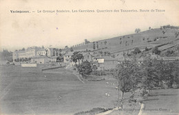 CPA 43 YSSINGEAUX LE GROUPE SCOLAIRE LES CARRIERES QUARTERS DES TANNERIES ROUTE DE TENCE / Rare - Yssingeaux