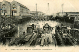 Cherbourg * L'arsenal * Les Torpilleurs Dans Le Bassin Charles X * Navires De Guerre * Militaria - Cherbourg