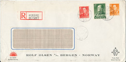 Norway Registered Cover Sent To Denmark Bergen 31-3-1962 - Lettres & Documents