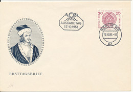 Germany DDR FDC 17-10-1956 Greifswald Universität 500 Jahre Anniversary With Cachet - FDC: Sobres