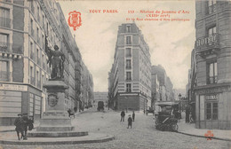 CPA 75 TOUT PARIS 13e STATUE DE JEANNE D'ARC ET LA RUE JEANNE D'ARC PROLONGEE - District 13