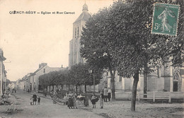 CPA 77 QUINCY SEGY EGLISE ET RUE CARNOT - Other & Unclassified